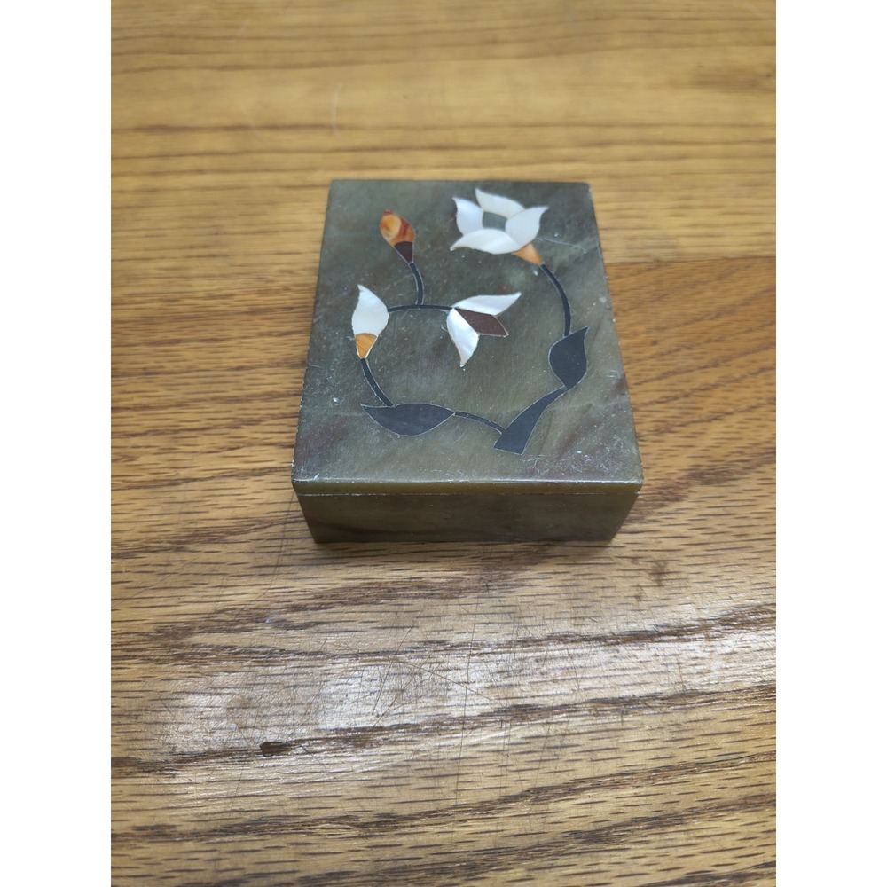 Marble Ring Jewelry Box Floral Design Made in India